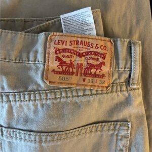 Levis 505 36X32 Men Denim Khaki Jeans